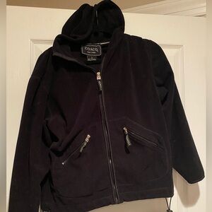 Coaco Black fleece jacket sweatshirt hoodie zip up Sz L